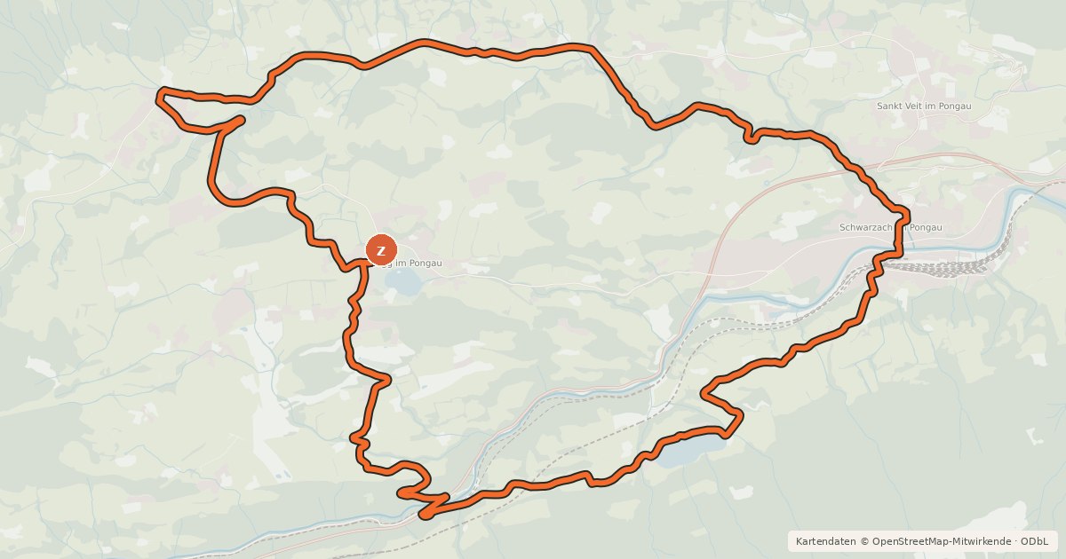 Kartenübersicht der Radroute Apotheken Bikestrecke "durch die Salzburger Sonnenterasse"