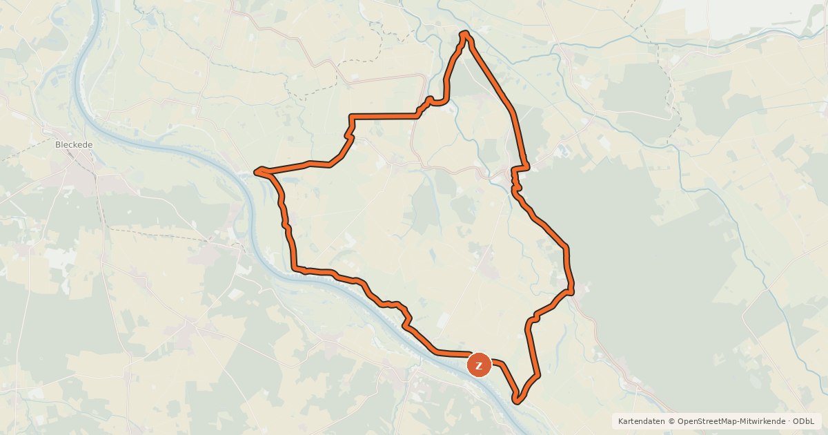 Kartenübersicht der Radroute Archetour