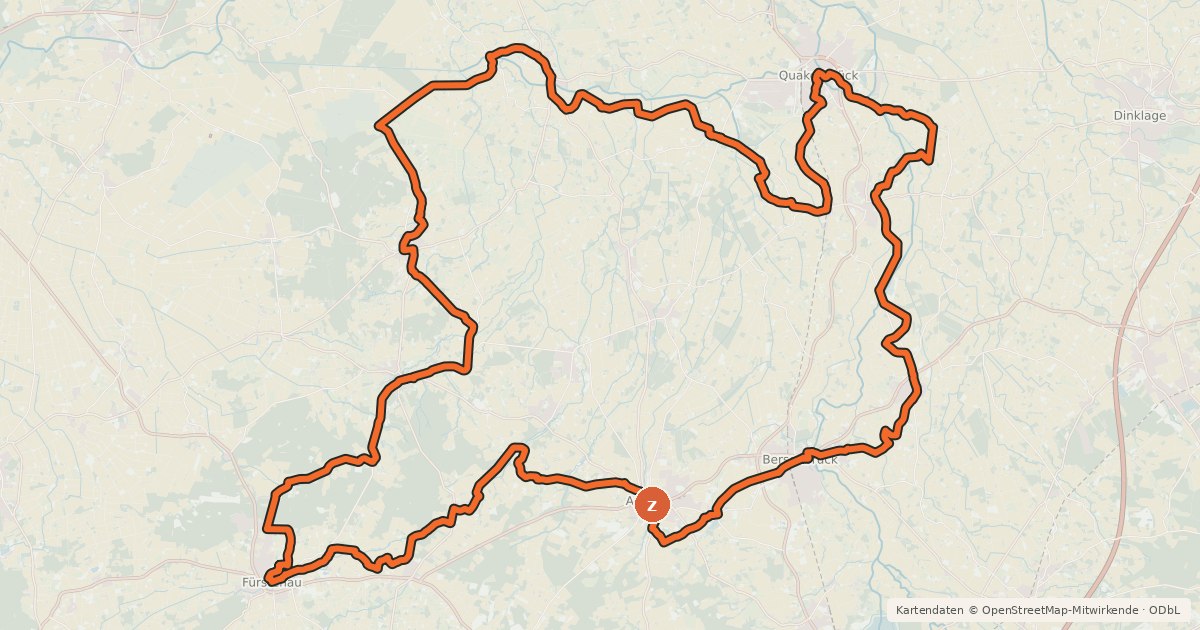 Kartenübersicht der Radroute Artland-Rad-Tour