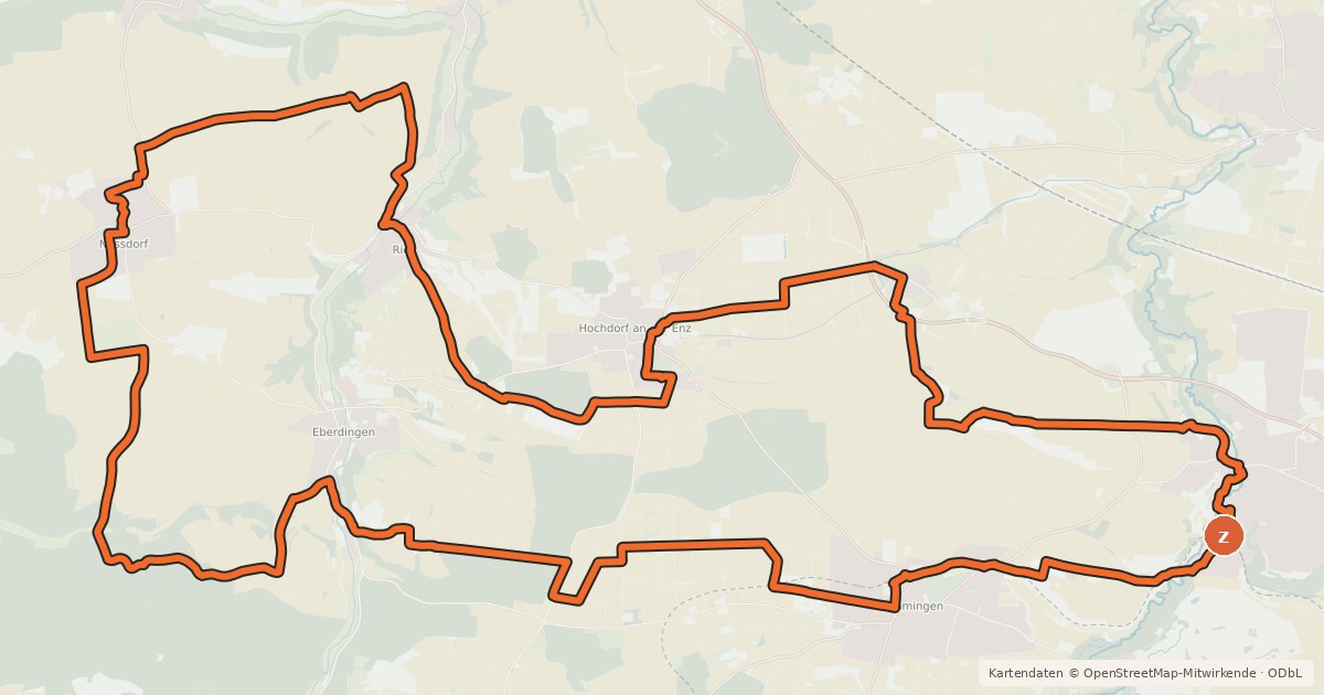 Kartenübersicht der Radroute Artloop