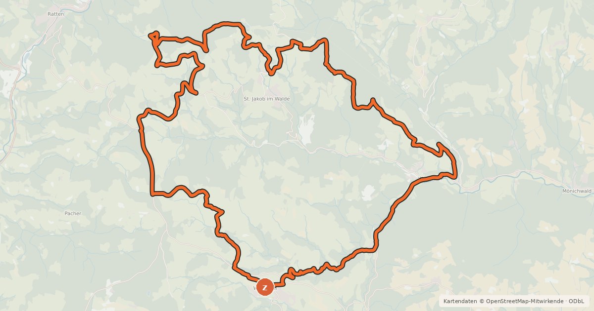 Kartenübersicht der Radroute Arzbergrunde