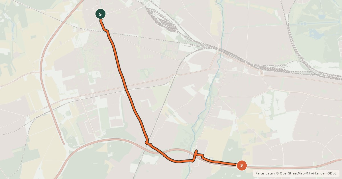 Kartenübersicht der Radroute Aubing - Lochham - Blumenau