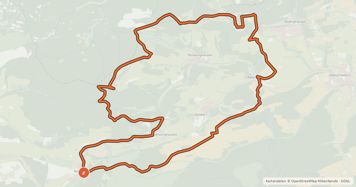 Kartenübersicht der Radroute Auf den Kahlen Pön