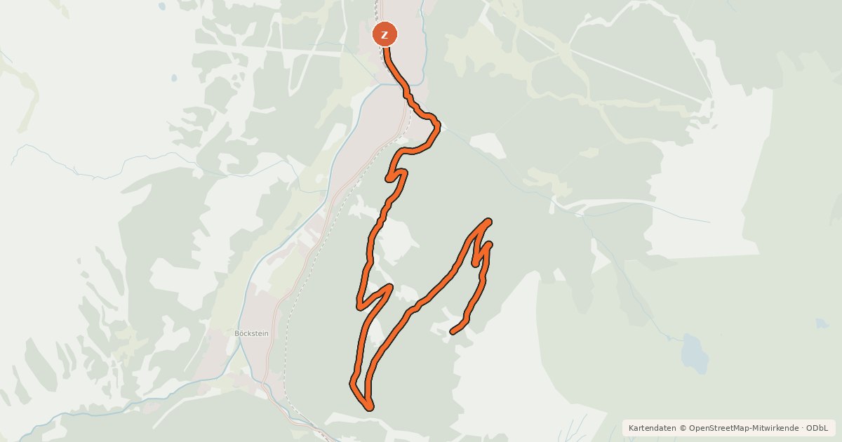 Kartenübersicht der Radroute Auf die Patschgstuhlalm