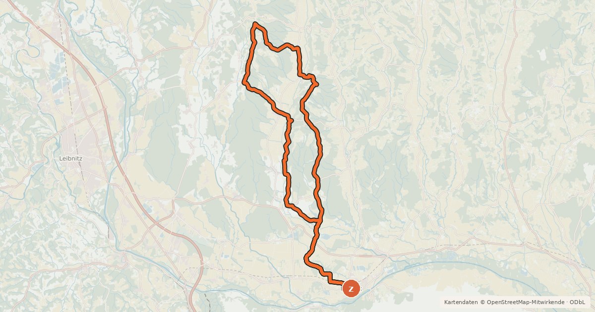 Kartenübersicht der Radroute Aussichts - Tour