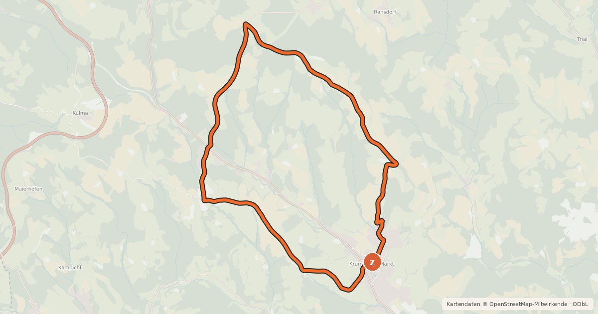Kartenübersicht der Radroute Aussichtsroute (e-Bike)