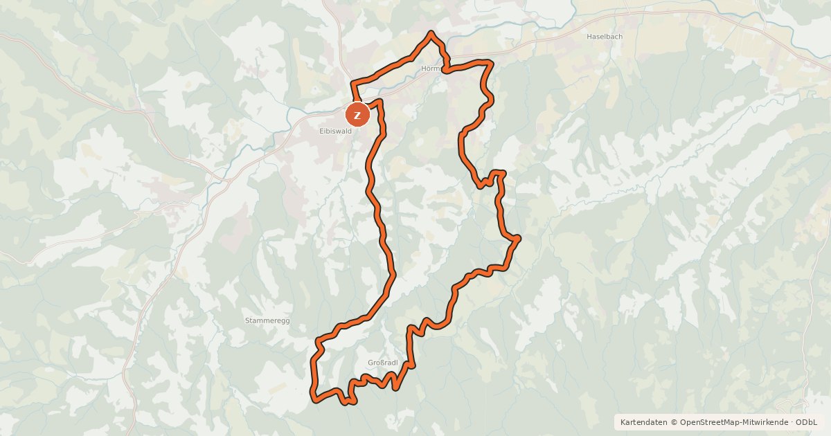 Kartenübersicht der Radroute Aussichtsrunde