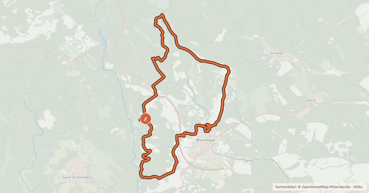Kartenübersicht der Radroute B1 (Höhenfieber)