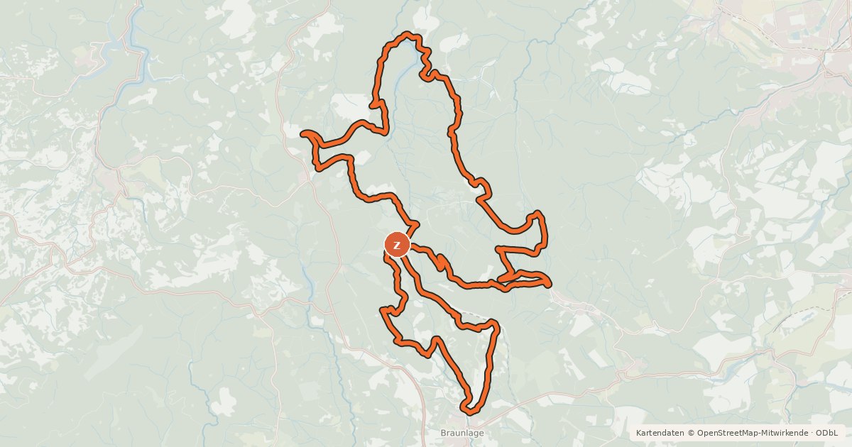 Kartenübersicht der Radroute B4 (Gipfelstürmer-Tour Brocken)