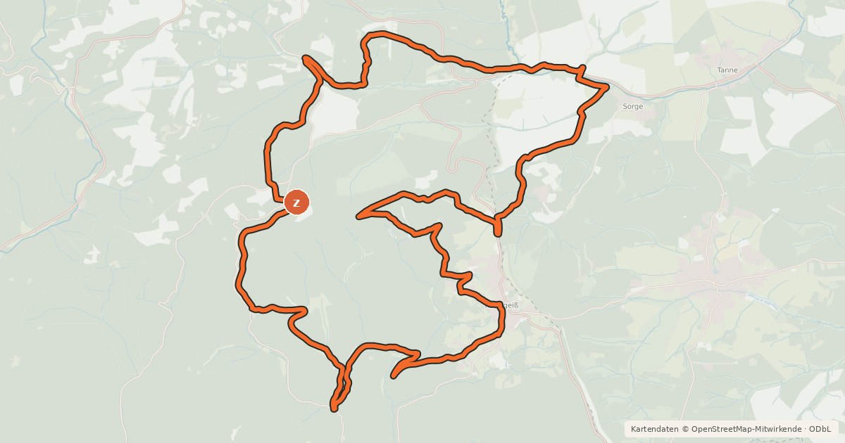 Kartenübersicht der Radroute B6 (Ochsen-Tour)