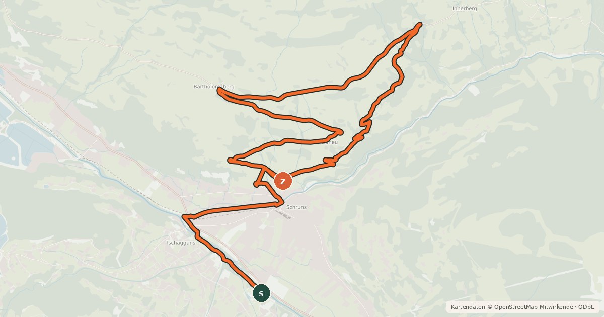 Kartenübersicht der Radroute Bärger Tour