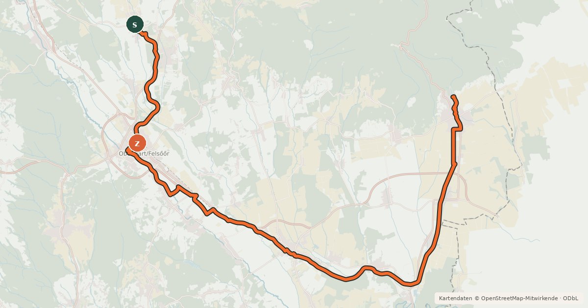 Kartenübersicht der Radroute Bahntrassen-Radweg