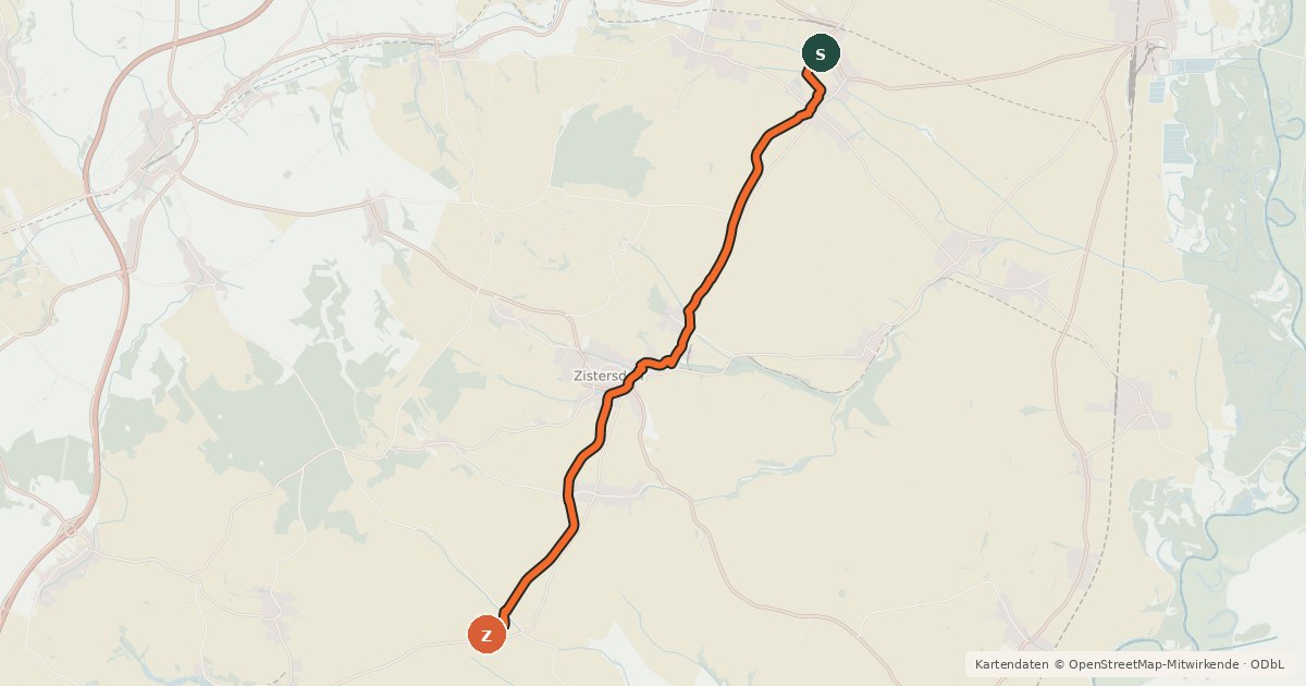 Kartenübersicht der Radroute Bahntrassenradweg Dobermannsdorf-Loidesthal