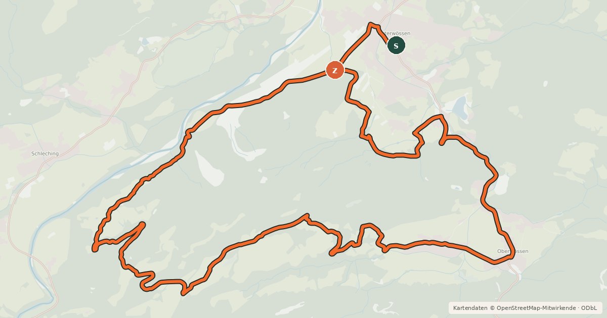 Kartenübersicht der Radroute Balsberg Runde