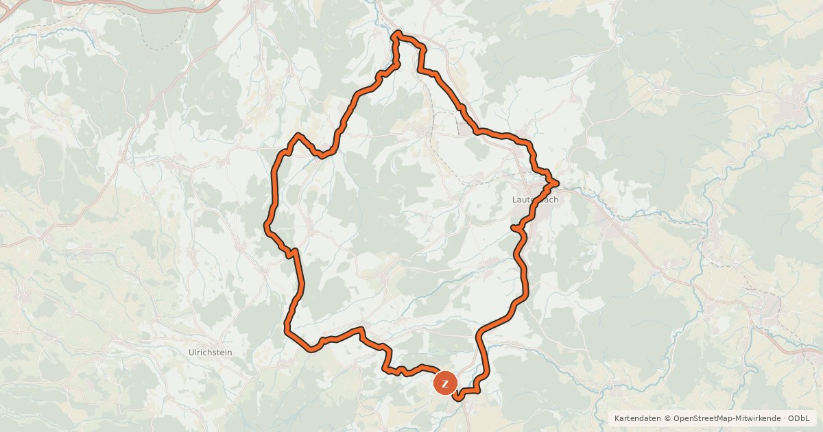 Kartenübersicht der Radroute Basalt-Tour