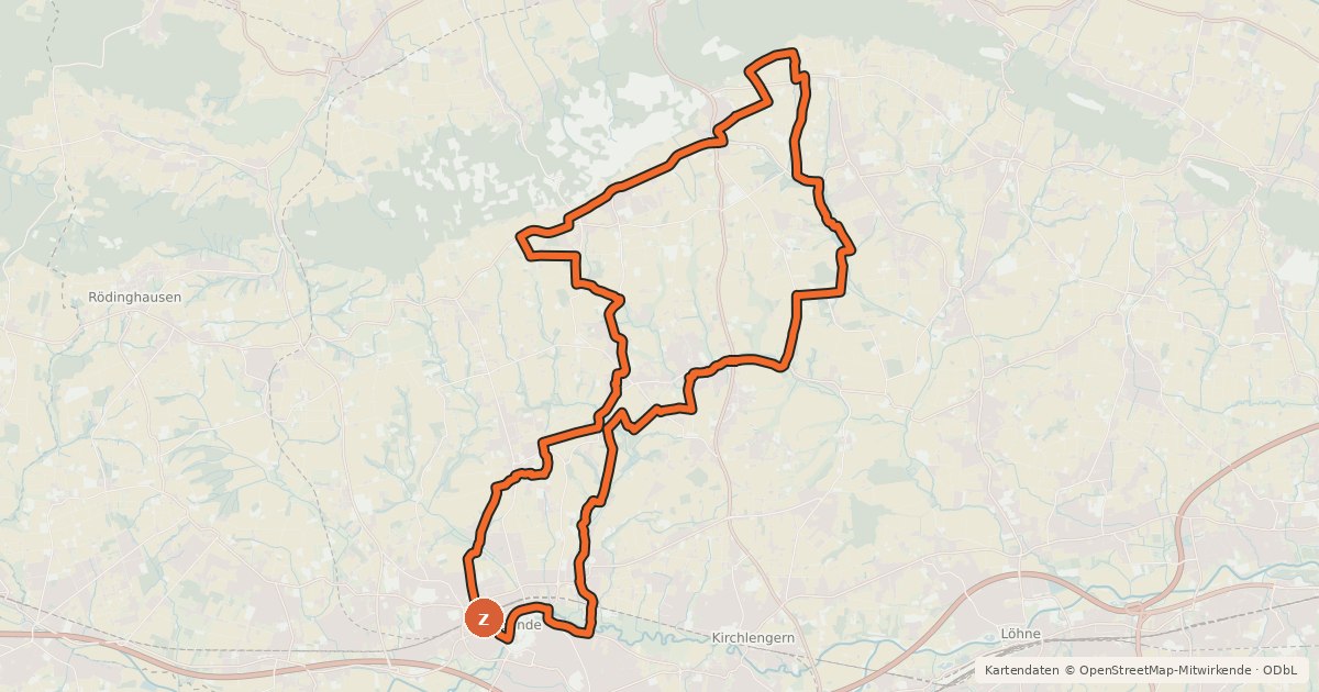 Kartenübersicht der Radroute Bauernbad Radelroute