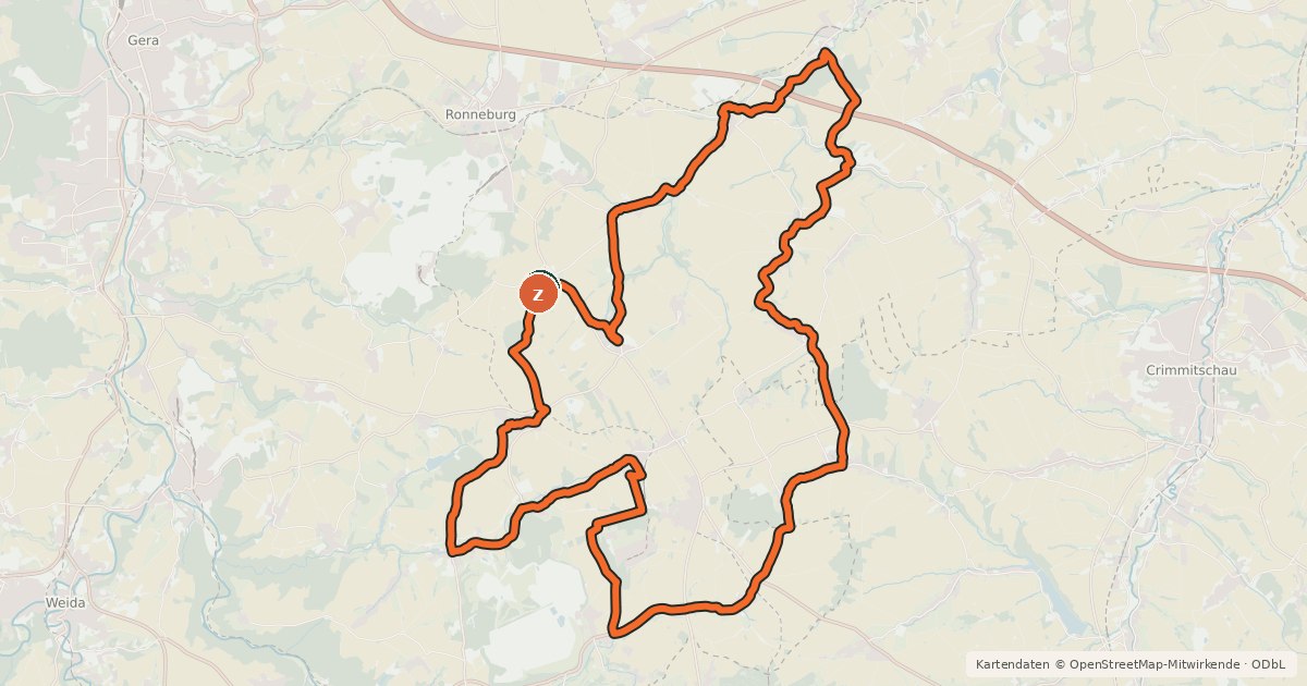 Kartenübersicht der Radroute Bauerngartenroute 2