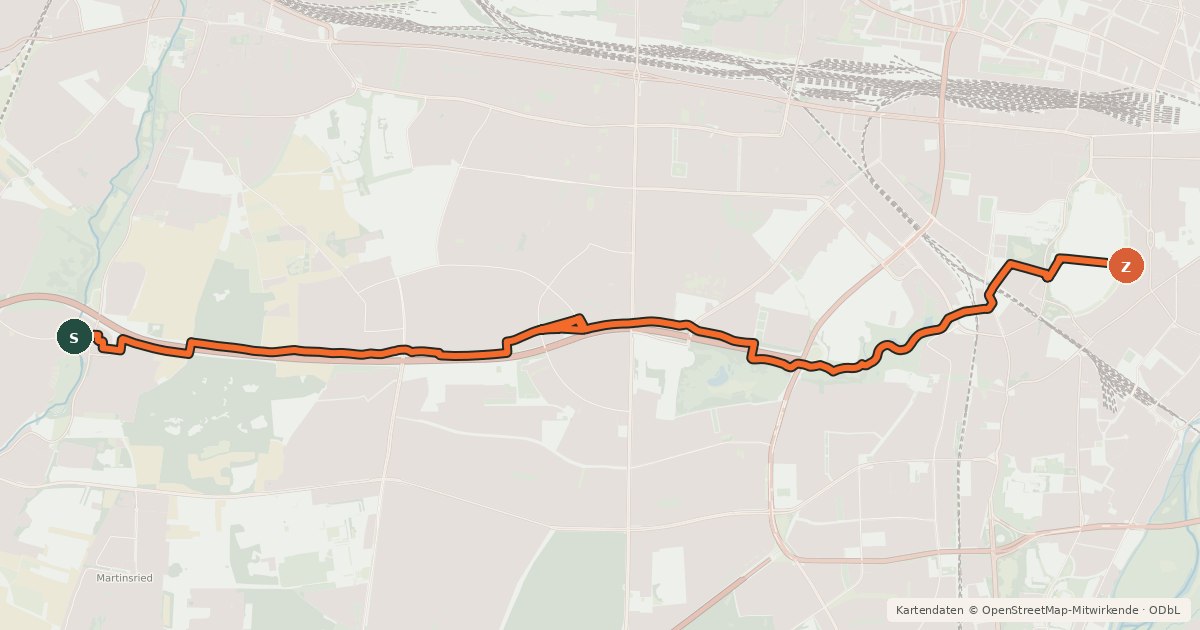 Kartenübersicht der Radroute Bavaria-Würm-Radweg (RV10)