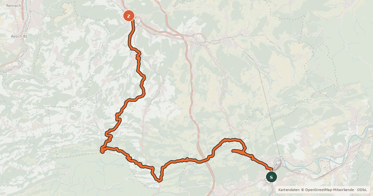 Kartenübersicht der Radroute Belchen-Panorama-Route
