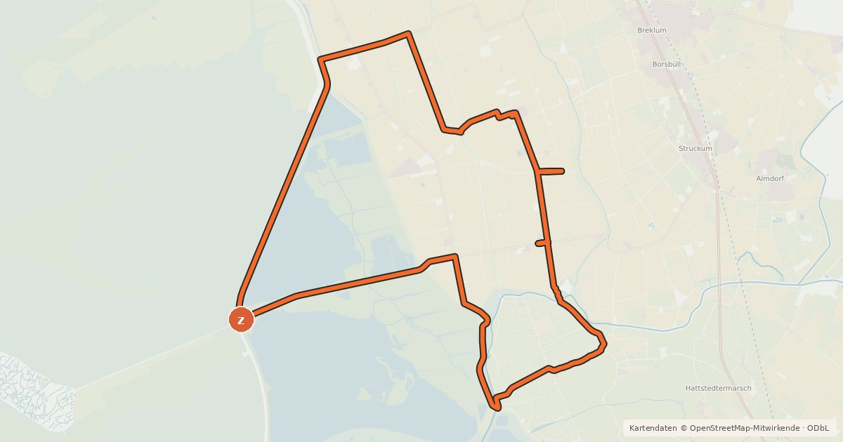 Kartenübersicht der Radroute Beltringharder Route