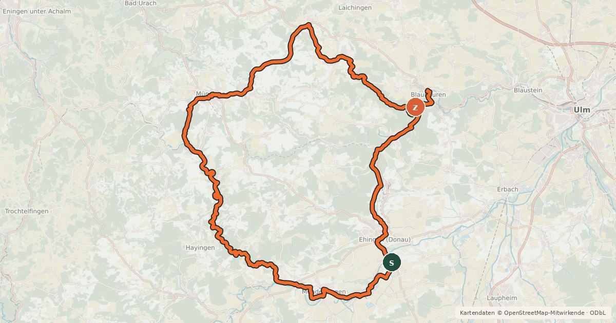 Kartenübersicht der Radroute Berg Bier-Tour