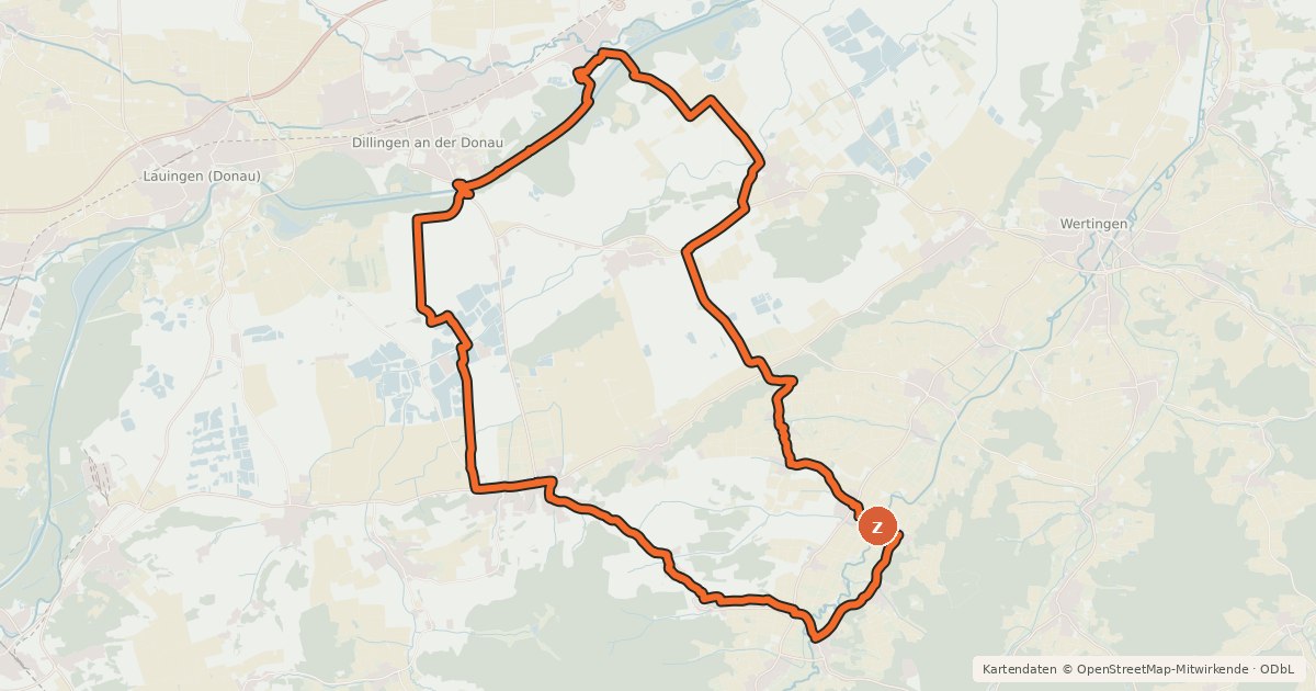 Kartenübersicht der Radroute Berg & Tal