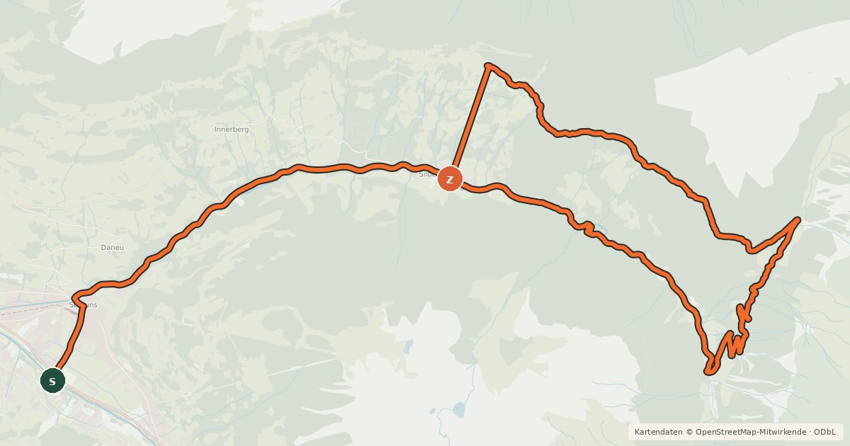 Kartenübersicht der Radroute Bergknappen Tour
