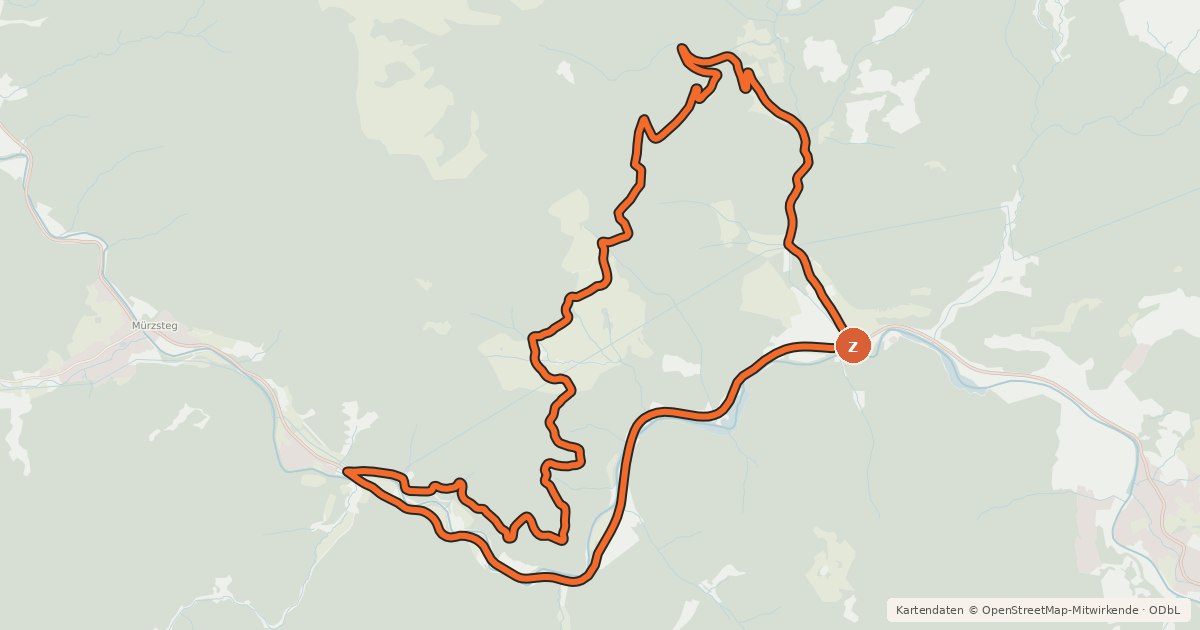 Kartenübersicht der Radroute BergRadlRunde Falkensteinalm
