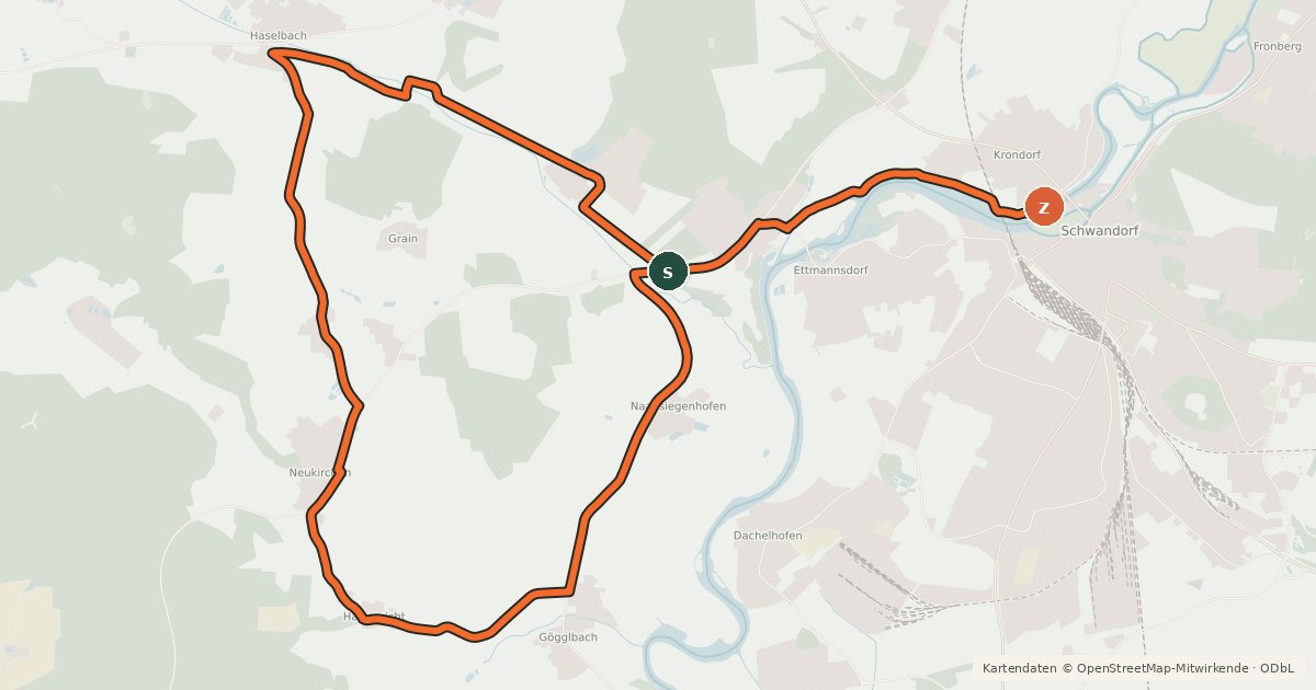 Kartenübersicht der Radroute Bergtour