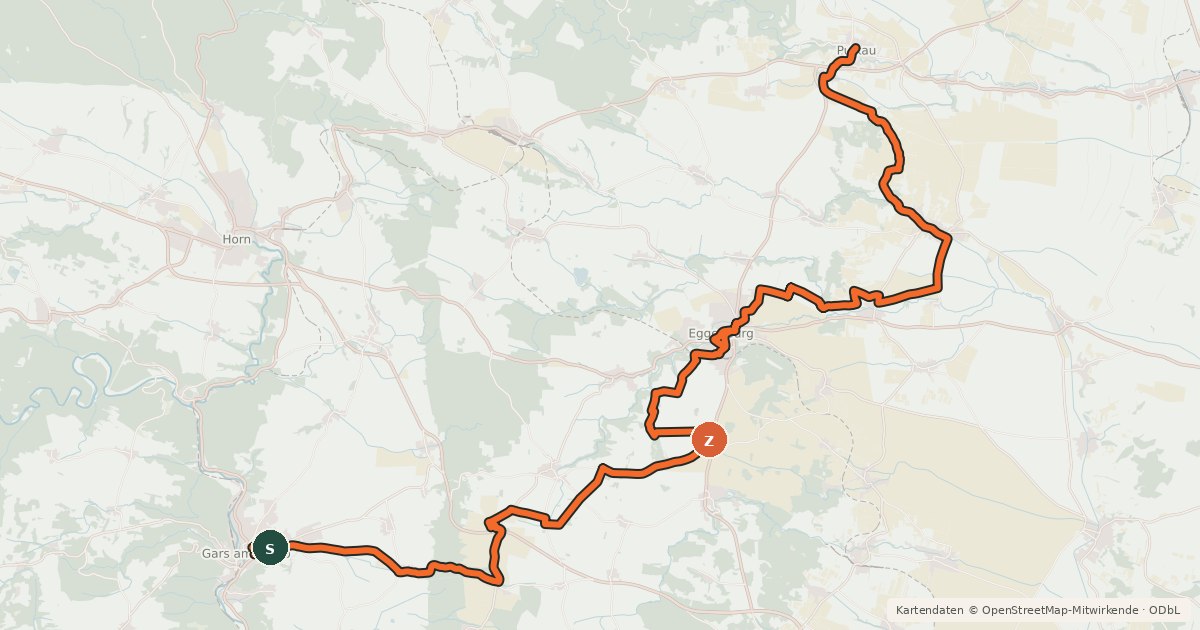 Kartenübersicht der Radroute Bertha-von-Suttner-Weg
