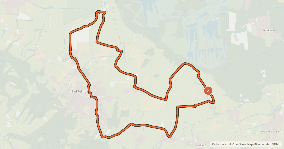 Kartenübersicht der Radroute BF 17 - Zur Moorelfe
