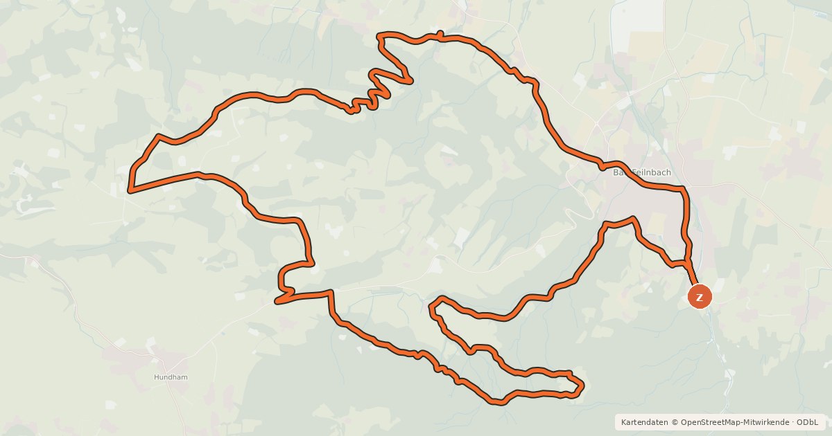 Kartenübersicht der Radroute BF 20 MTB - Guad duads?!