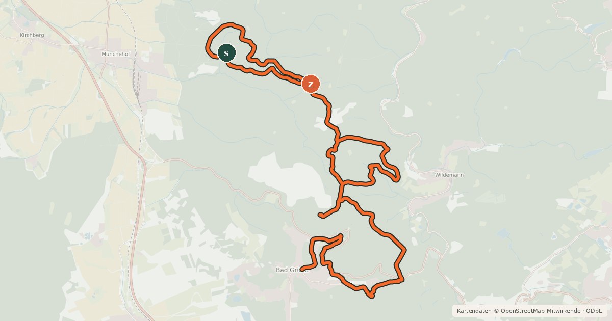 Kartenübersicht der Radroute BG1 (Zu den Sautalsköpfen)