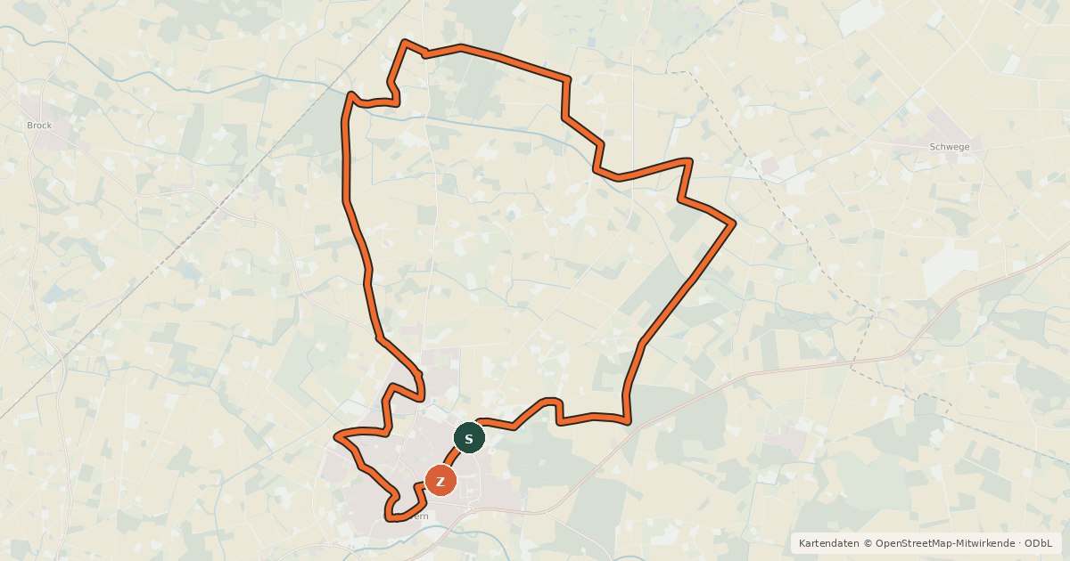 Kartenübersicht der Radroute Biberroute 2