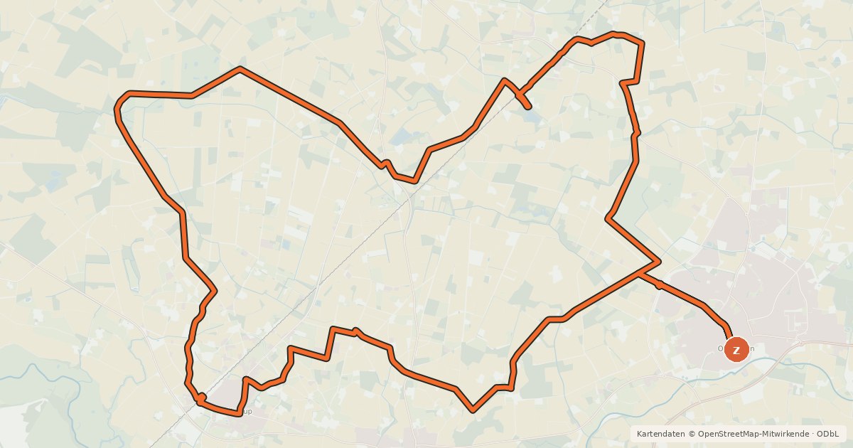 Kartenübersicht der Radroute Biberroute 5