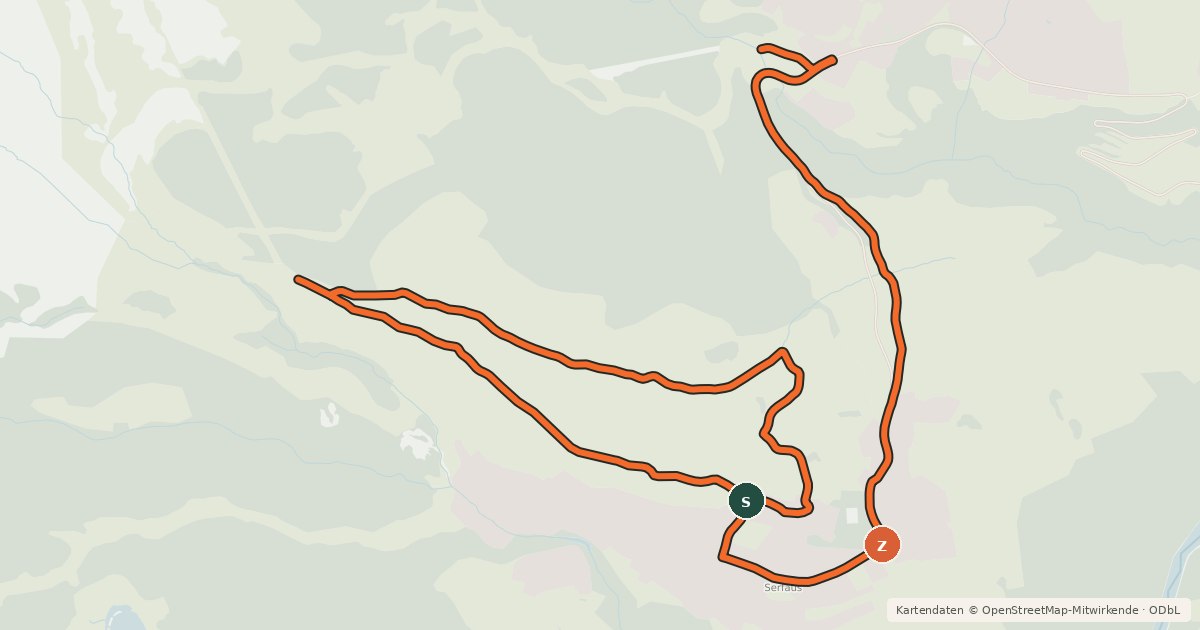Kartenübersicht der Radroute Bifang-Tour