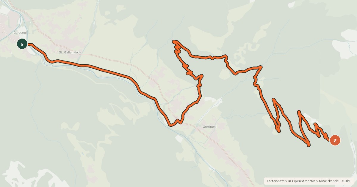 Kartenübersicht der Radroute Bike & Hike Tour