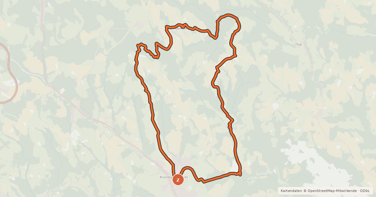 Kartenübersicht der Radroute Bike the bugles Strecke (Krumbach in der Buckligen Welt)