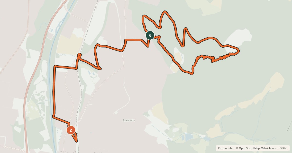 Kartenübersicht der Radroute Bike Trail Arlesheim