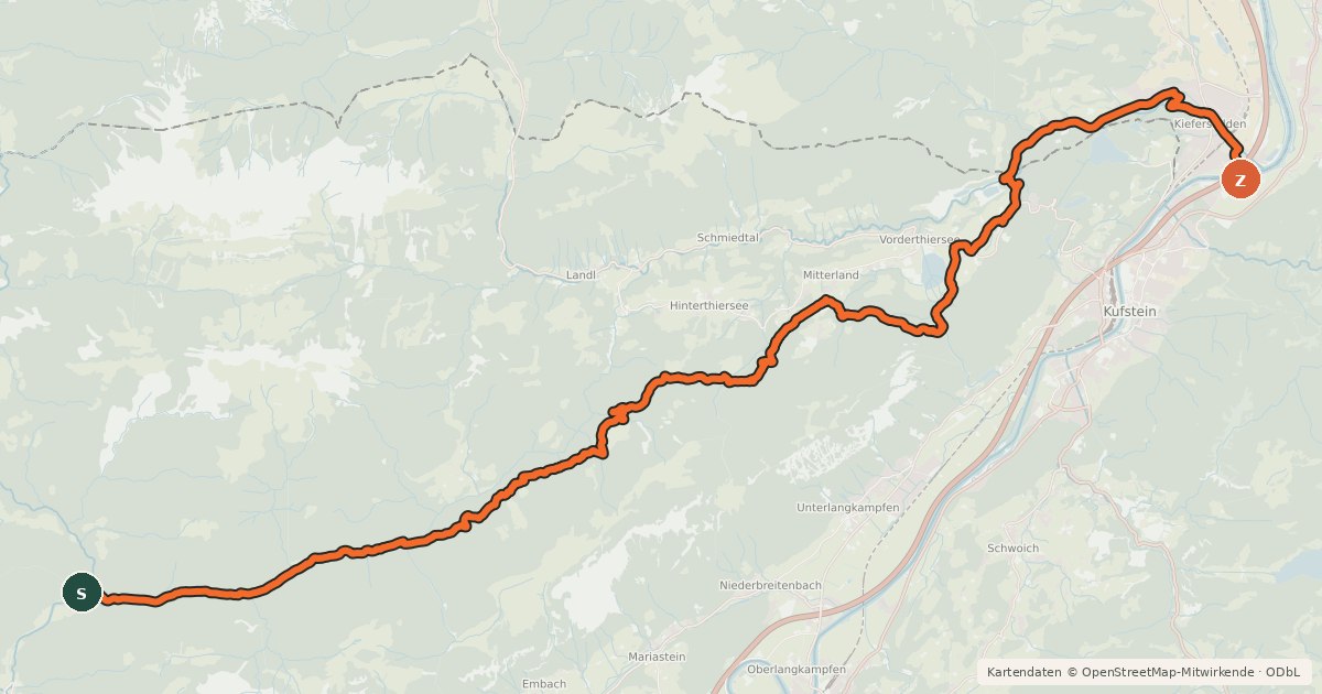 Kartenübersicht der Radroute Bike Trail Tirol Etappe 09