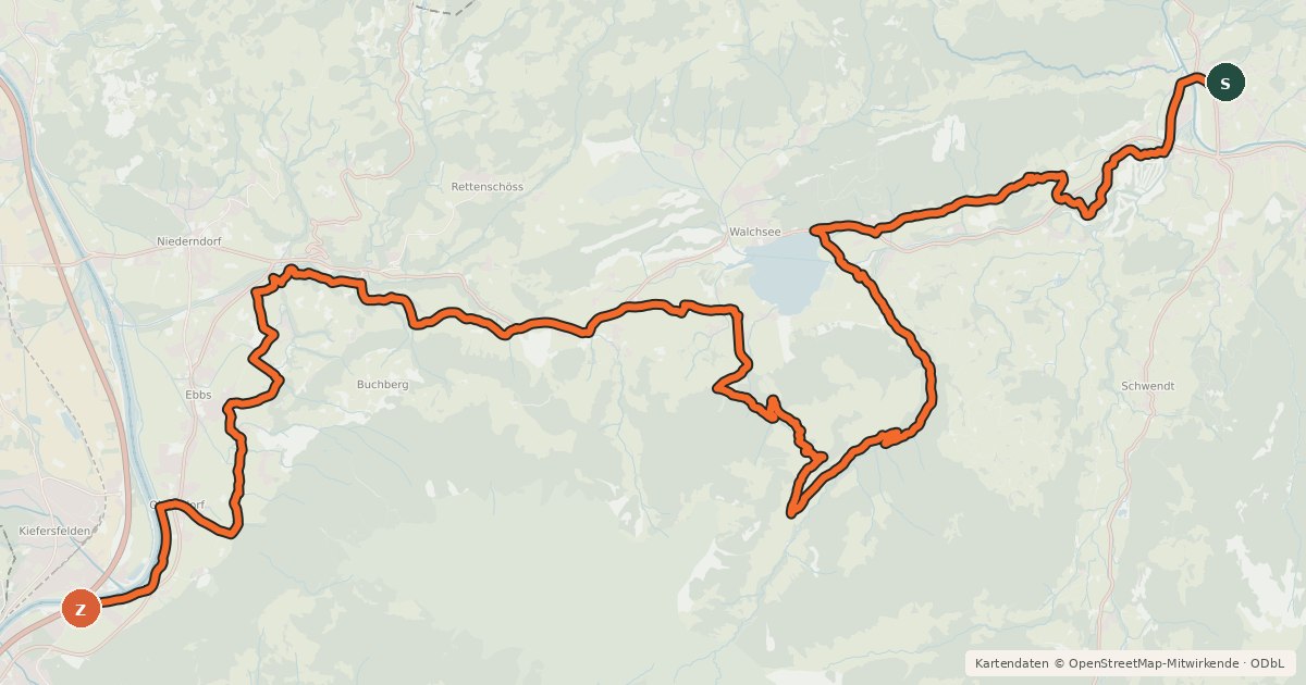 Kartenübersicht der Radroute Bike Trail Tirol Etappe 10