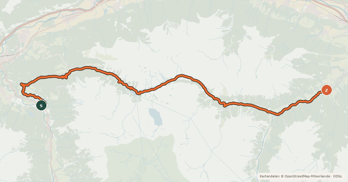 Kartenübersicht der Radroute Bike Trail Tirol Etappe 25