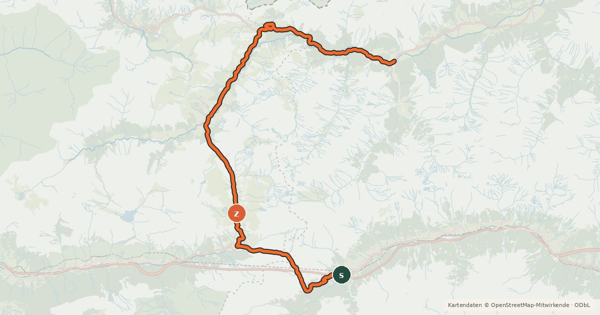 Kartenübersicht der Radroute Bike Trail Tirol Etappe 31