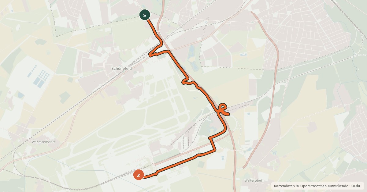 Kartenübersicht der Radroute BIKE2BER
