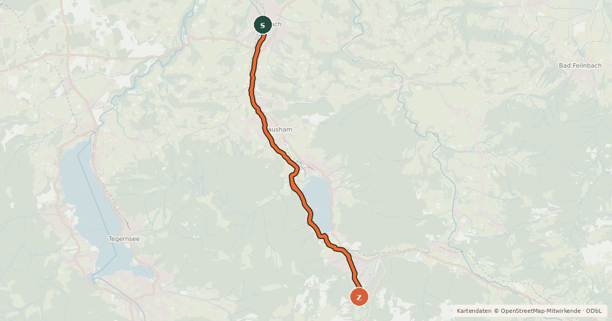 Kartenübersicht der Radroute Bike2Hike