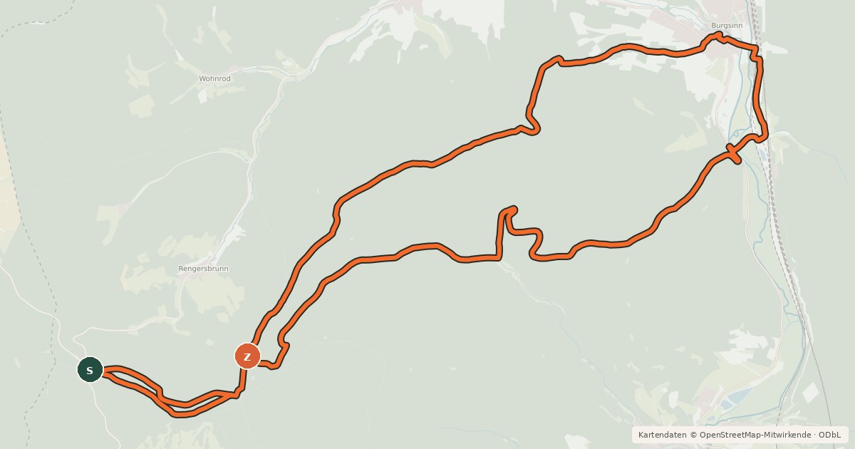 Kartenübersicht der Radroute Bikewald Route 34