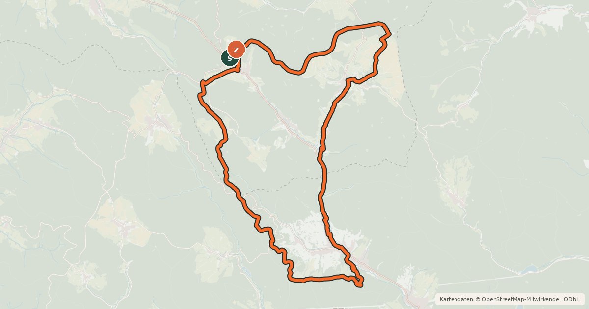 Kartenübersicht der Radroute Bikewald Route 6 – Durch den Räuberwald