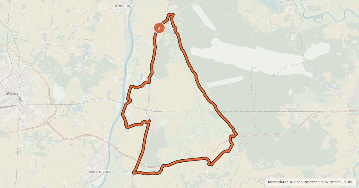 Kartenübersicht der Radroute Bismarck-Tour
