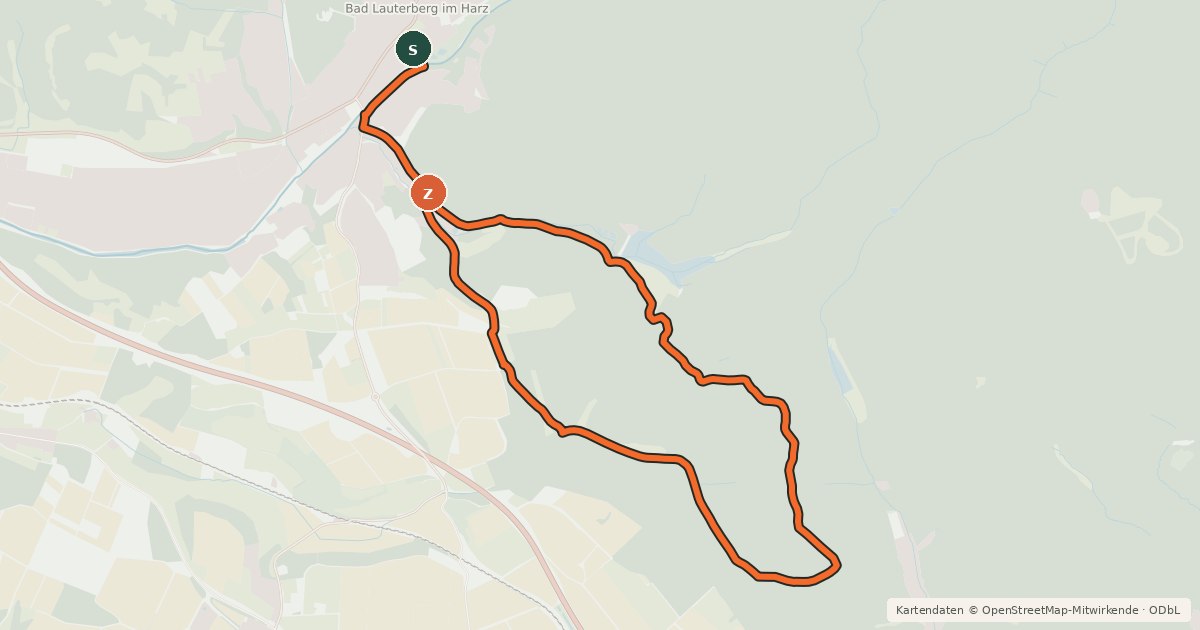Kartenübersicht der Radroute BL1 (Leichte Sonntagstour)