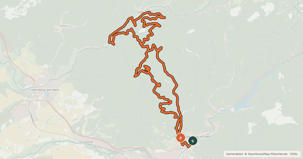 Kartenübersicht der Radroute BL2 (Lauter-Berge-Tour)